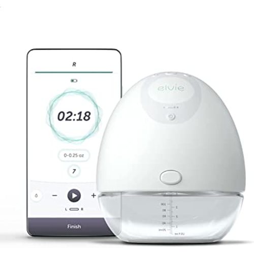 Elvie Breast Pump - Single, Wearable Breast Pump with App - The Smallest, Quietest Electric Breast Pump - Portable Breast Pumps Hands Free & Discreet - Includes 3 Sets of Breast Shields