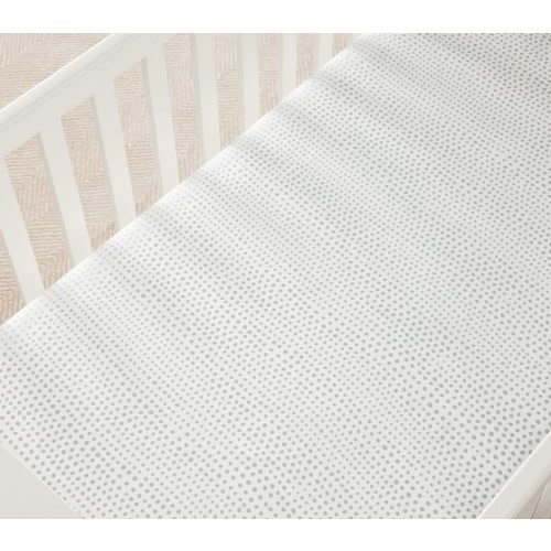 Organic Blush Falling Dot Modern Crib Sheet | Pottery Barn Kids