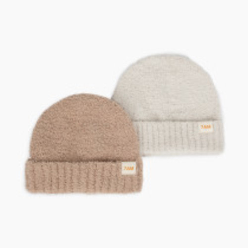 7AM Enfant Beanies (2 Pack) - Pecan, Ecru, 2 T-6 Y