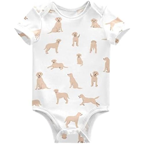 vvfelixl Baby Girls' Bodysuits Black Pug White Short Sleeve Cotton Baby Clothes For Girls 0-24 Months