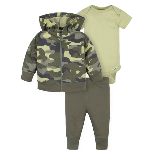 Gerber Baby Boy Jacket, Bodysuit, & Pant Set, 3-Piece (Newborn-3/6M)