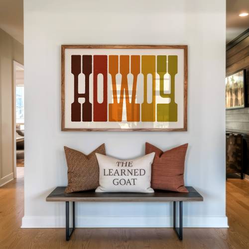Howdy Typography Poster Gift for Home, Howdy Fall Wall Art Housewarming Gift for Farmhouse Living Room Decor, Autumn Picture