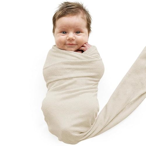 Caden Lane Baby Swaddle & Receiving Blanket, Soft, Breathable & Temperature-Regulating Bamboo Viscose Fabric for Swaddling Newborns, Gender Neutral Infant Blanket for Boys & Girls, Oat Beige