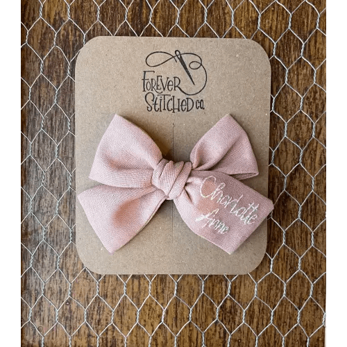 Name Bow | Embroidered Bow | Custom Bow | Baby Bow | Bow Headband | Bow Clip | Toddler Bow | Hair Clip