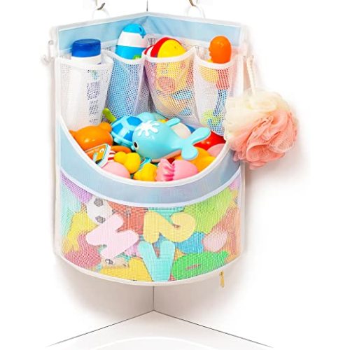 PVC Material Bathtub Toy Holder Prevent Long Spots Bath Toy Storage Bath Toys for Kids Ages 4-8 Mesh Bath Toy Holder let Baby Bath Toys Quick Drying