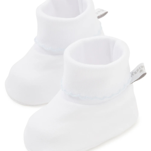 White/Blue Kissy Basics Booties