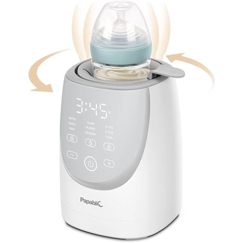 Papablic NutriWarm™ Swirlable Bottle Warmer – Advanced Nutrient-Preserving Warming Technology, Fast and Even Warming for Breastmilk & Formula, Precise Temperature Control, Easy to Use