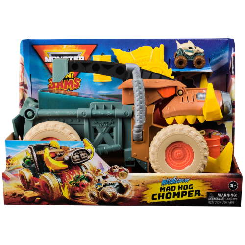 Monster Jam Mini Jam Megalodon Mad Hog Chomper Playset with Truck and Barrels