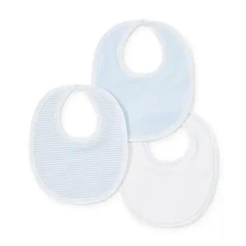 Blue Stripe 3 Pack Bib Set w/ Tulle Bag