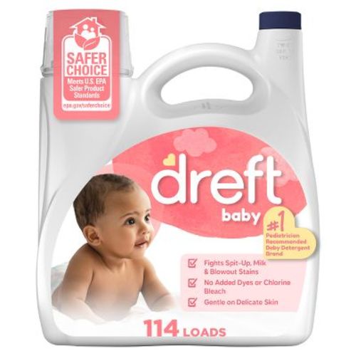 Dreft Original Stage 1: Newborn Hypoallergenic HE Liquid Laundry Detergent 114 Loads- 150 fl oz