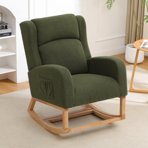 Harriet Bee 27.3" Wide Rocking Chair with Solid Wood Leg and Footrest & Reviews | Wayfair