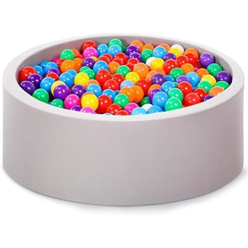 Wilwolfer Foam Ball Pit for Toddlers, Large Baby Ball Pit for Babies with Soft Memory Sponge, Indoor Outdoor Baby Playpen, Kids Play Ball Pool, Gift Toys for Infants Boys and Girls (Gray, NO Balls)