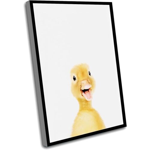 YYCART Nursery Decor Wall Art,Duckling Print,Duck Art,Duck Print,Kids Gift,Nursery Animal Wall Art,Yellow Duck Print,Duck Nursery Print,Nursery Wall Art,8x12 Inch Framed Wall Art, white 7