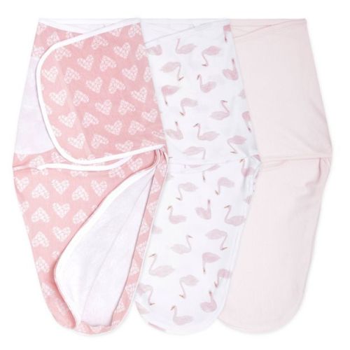 aden + anais essentials Baby 100% Cotton Quick Change Easy 3pk Sleeveless Swaddle Wraps - 0-3m
