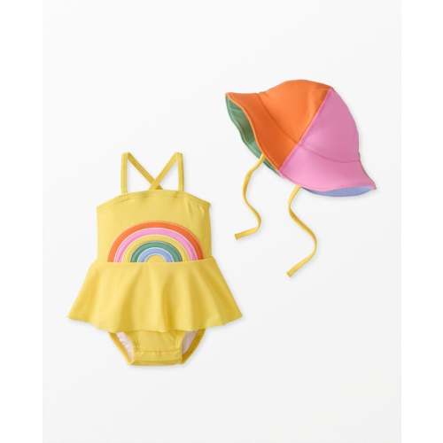 Baby One-Piece Rainbow Swimsuit & Swim Hat Set | Hanna Andersson