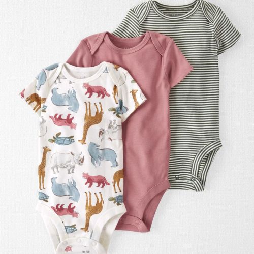 Multi Baby 3-Pack Organic Cotton Rib Bodysuits | Carter’s Oshkosh Canada
