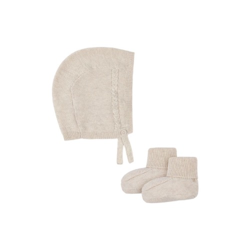 Baby Organic Sweater Bonnet and Bootie Set, Infant, 3-6M