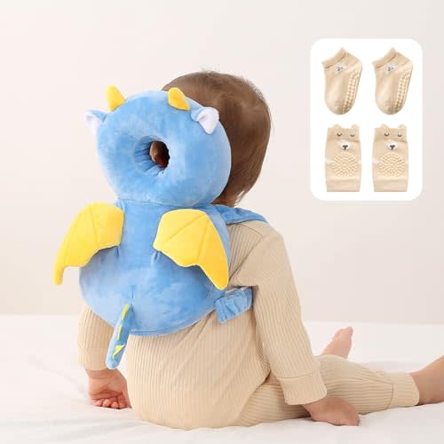 Grnstf Baby Toddler Head Protector, Baby Head Protection Backpack, Adjustable(Little Dragon)