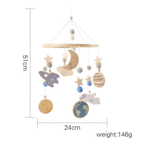 Baby Crib Mobile Wooden Nursery Newborn Sensory Toys