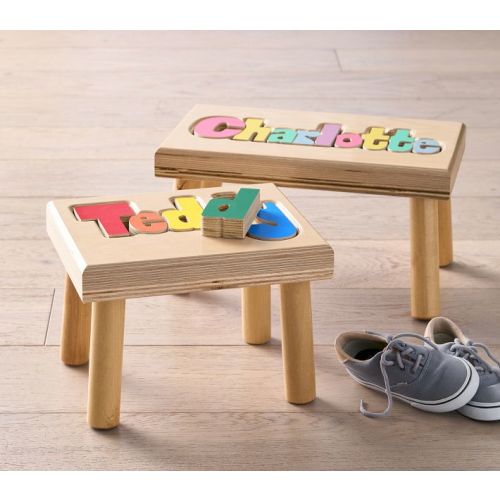 Hollow Woodworks Personalized Puzzle Step Stools