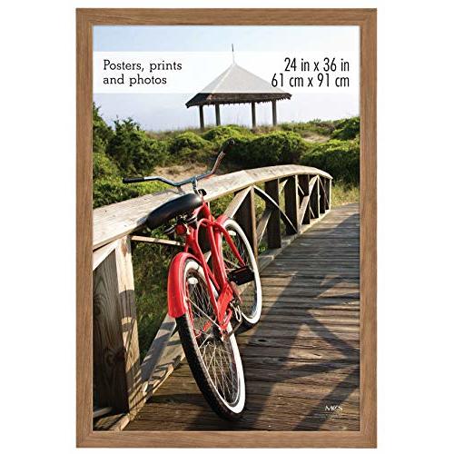 MCS Museum Poster Frame 24x36 Medium Oak, Vertical & Horizontal Wall Hanging Large Picture Frame for Photos, Posters & Art Prints (1-Pack)