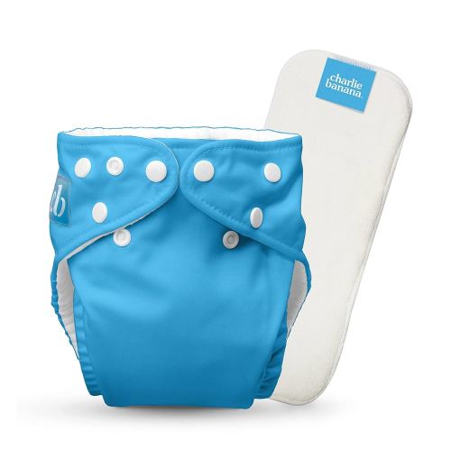 Charlie Banana Cloth Diapers, Reusable, Washable, Adjustable One Size Diaper, for Babies and Toddlers, with Absorbent Insert - CB Turquoise, 1 Pack