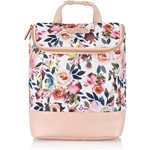 Itzy Ritzy Insulated Bottle Bag – Keeps Bottles Warm or Cool - Holds 3 Bottles & Features Interior Pocket for Ice Pack (Not Included), Blush Floral