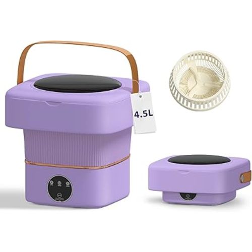 4.5L Small Portable Washing Machine, Mini Foldable Washer with 3 Modes Cleaning for Underwear, Baby Clothes, or Pet Clothes, Washer for Apartment, Travel, Camping, RV, Dorm