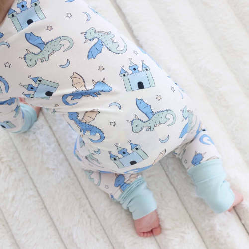 Dragon Adventure Convertible Zip Romper | Blue