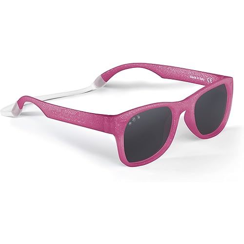 ROSHAMBO Unbreakable Baby Sunglasses with Strap BPA-free – Girls Boys 0-24 months Infants – Polarized Lens, Assembled in USA