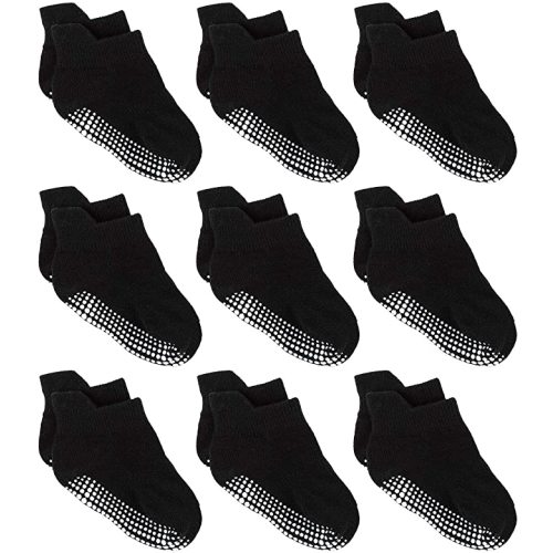 Zaples Baby Non Slip Grip Ankle Socks with Non Skid Soles for Infants Toddlers Kids Boys Girls