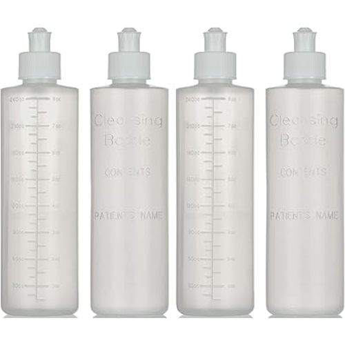 Perineal Squirt Bottle [4 Pack] Refillable Postpartum Lavette Cleansing Irrigation Peri Wash Bottle - 8oz - New Moms or Bidet Use