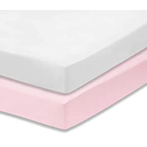 Amazon.com : Everyday Kids 2-Pack Fitted Crib Sheets, 100% Soft Breathable Microfiber Baby Sheet, Fits Standard Size Crib Mattress 28in x 52in, Pink Nursery Sheet and White Nursery Sheet : Baby