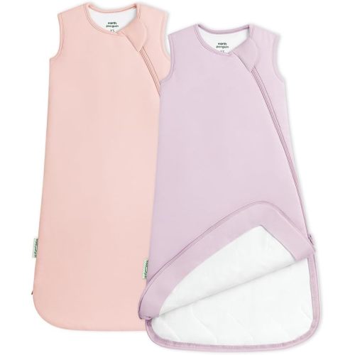 Soft Bamboo Viscose Baby Sleep Sack, 1.0 TOG Baby Sleeping Bag 2 Pack, Cozy Baby Wearable Blanket 2-Way Zipper