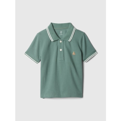 babyGap Pique Polo Shirt in dark forest green, size: 6-12 M
