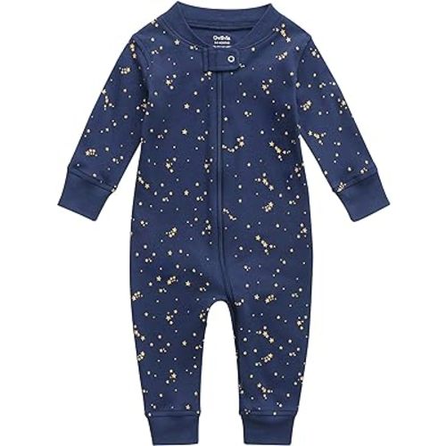 Owlivia Organic Cotton Baby Boy Girl Zip up Sleep 'N Play Pjs, Footless, Long Sleeve