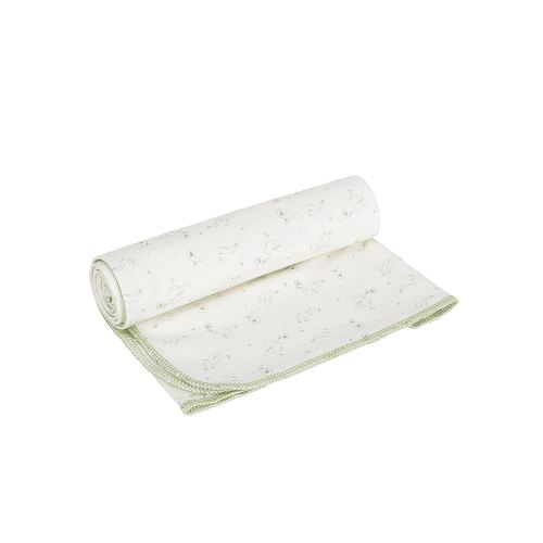 Under The Nile Organic Cotton Receiving Blanket - Stork, Size 34" x 34"
