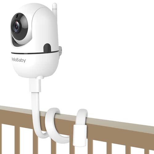HelloBaby Baby Monitor Mount for HB6550/ Pro/ HB6560/ HB65/ HB6339/ HB40/ HB6081/ HB66/ HB6351, 20 Inch Flexible Arm Bracket, Sturdy Camera Holder Attaches to Crib Cot Shelves, No Tools or Wall Damage