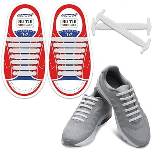 HOMAR No Tie Shoelaces for Kids and Adults Stretch Silicone Elastic No Tie Shoe Laces