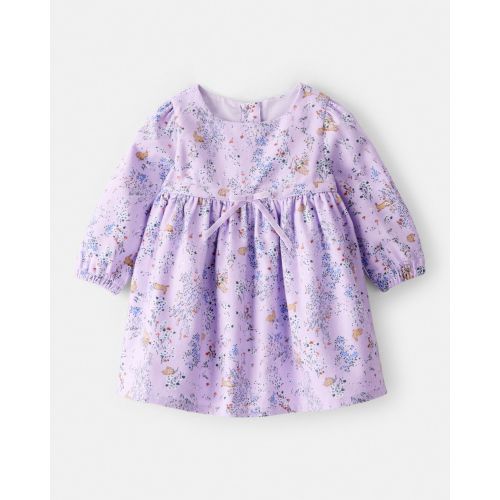 Baby Girl Floral Bunny Print  Long-Sleeve Dress - Purple - OshKosh B'gosh | Carter's