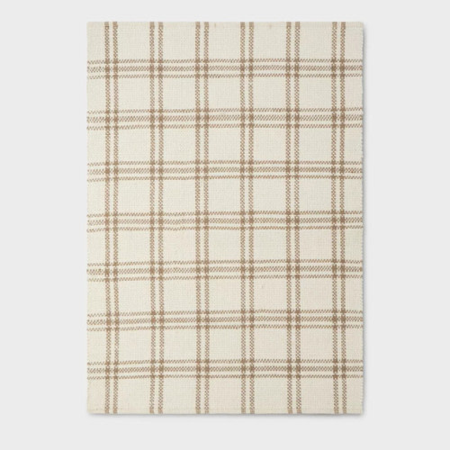 Cottonwood Handwoven Plaid Wool and Cotton Area Rug