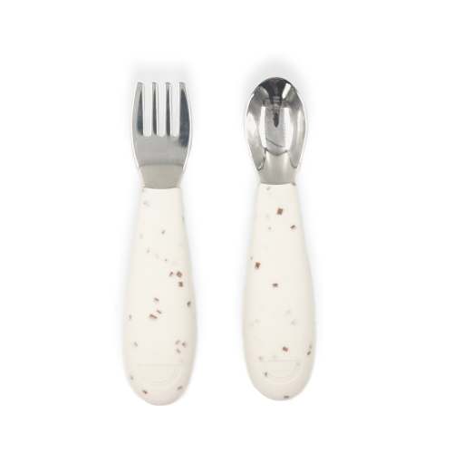 Fork and Spoon Set - Brown Speckle – Yeah Baby Goods