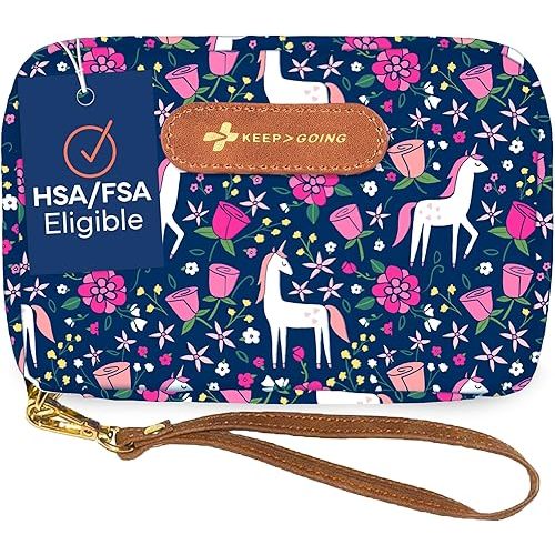 KeepGoing Travel First Aid Kit for Kids – 130 Pc. for Car, Home, Purse, Diaper Bag & Backpack with Latex-Free Bandages - Mini First Aid Kit Travel Size TSA-Approved