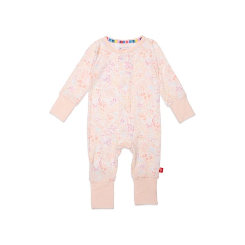 Baby Coral Floral Convertible Footie, 12-18M, Coral