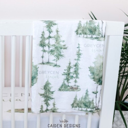 Painted Forest Blanket Personalized Baby Blanket - Etsy