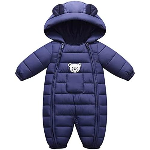 Winter Infant Snowsuit Jacket Snowsuit Toddler Boys Windproof Hooded Jumpsuit Warm Baby Romper Snow Jackets for Big Boys