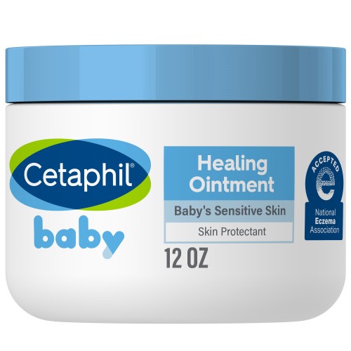 CETAPHIL Baby Healing Ointment, Multi-Purpose Skin Protectant for Baby's Sensitive Skin, 12 oz Tub, Shea Butter & Vitamin E