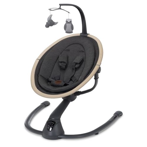 Maxi-Cosi Cassia Baby Swings for Infants: Smart Portable Baby Swing with Music, Lightweight & Foldable Baby Swing, 360 Rotation Infant Swing, Classic Graphite