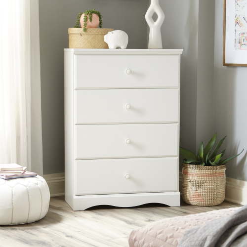 Sauder Storybook 4-Drawer Bedroom Dresser, Soft White Finish