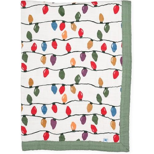 Little Unicorn Christmas Bulbs Cotton Muslin Quilt Receving Blanket | 100% Cotton | Super Soft | Babies and Toddlers | 30" x 40" | Machine Washable